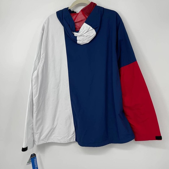 NAUTICA RED WHITE AND BLUE OCEAN CHALLENGE WINDBREAKER HOODIE SIZE LARGE TALL - Picture 2 of 2